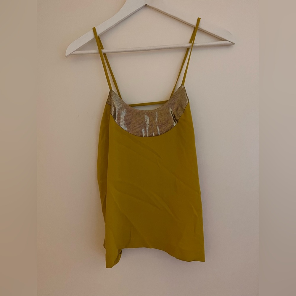 Diane von Furstenberg chartreuse silk tank, sz4
